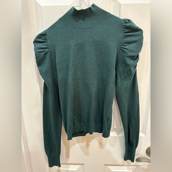 Express XS Ultra Soft Ruched Shoulder Mock Neck Sweater - Picture 1 of 3